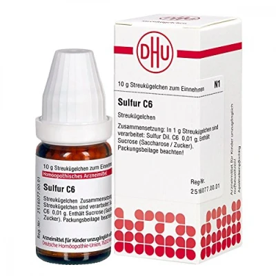 Abbildung von Sulfur C 6 Globuli 10 g
