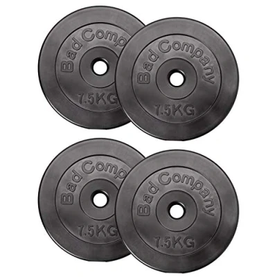 Abbildung von Bad Company Hantelscheiben 30/31 mm Kunststoff 30kg I Gewicht Set 4 x 7,5 kg Gewichte für Langhantel und Kurzhantel