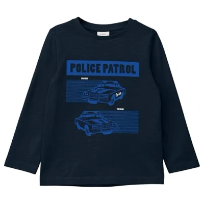 Abbildung von s.Oliver Langarm MIT Gummiertem Front Langarmshirt für Kinder, Größe: 92/98, Navy