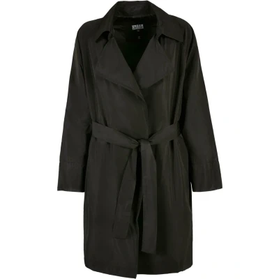 Abbildung von Urban Classics Crinkle Minimal Trenchcoat, Damen, Größe: Small, Black