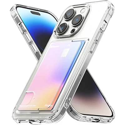 Abbildung von Ringke Fusion Card Case Kompatibel mit iPhone 14 Pro Max Hülle, Transparent Dünne Kartenfach HandyHülle für 6.7 Zoll (2022) Clear