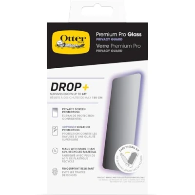 Abbildung von Otterbox Premium Pro Privacy Guard Glass Displayschutz für iPhone 16 Max, gehärtetes Glas, überragender Kratzschutz, übersteht Stürze bis zu 1.8m