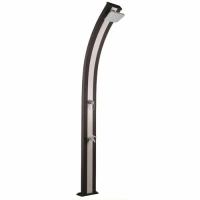 Abbildung von Außen Solardusche Spring 30L mit Fußspülung Aluminium 228 cm