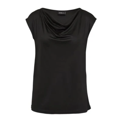 Abbildung von s.Oliver Black Label MIT Wasserfallausschnitt Tshirt print, Damen, Größe: 38, Schwarz