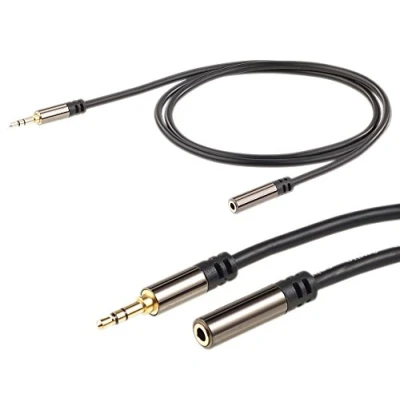 Abbildung von auvisio Audio Verlängerungskabel: 3,5 mm Klinken Verlängerungskabel, Stereo, 1 m, vergoldet (Verlängerungskabel für Kopfhörer, Audiokabel Lautsprecherkabel)