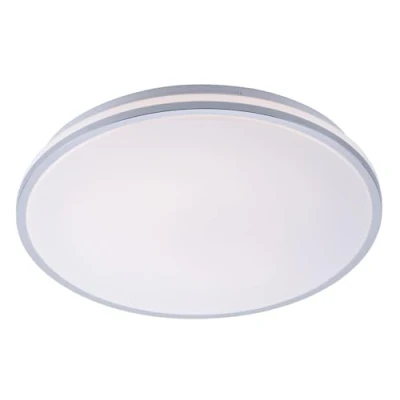 Abbildung von Just Light. LED Deckenleuchte Ø 49 cm Chromfarben Weiß Kunststoff