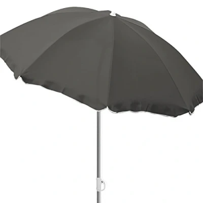 Abbildung von Mojawo Strandschirm Sonnenschirm Strand Schirm Sonnenschutz Gartenschirm knickbar Polyester Ø1,80m UV Schutz, Farben:Anthrazit