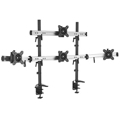 Abbildung von HFTEK 4 Fach Monitorarm Tischhalterung für Bildschirme von 15 27 Zoll mit VESA 75/100 (MP234C N)