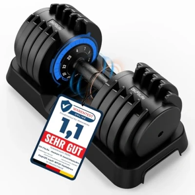 Abbildung von DH FitLife 25kg verstellbare Hantel 4 bis 25 KG mit 10 Gewichtsstufen, Kurzhantel Set Hantelscheiben, Variable Gewichte in 1 (25kg X 1)