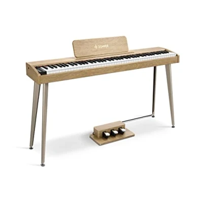Abbildung von Donner DDP 60 88 Tasten Digital Piano für Anfänger, Elektrisches Keyboard mit anschlagdynamischen Tasten, 128 Stimmen, 83 Rhythmen, 8 Reverb Effekte, 5 Stärkekurven, Auto Chord