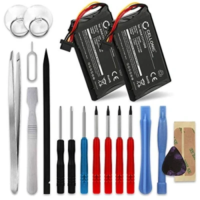 Abbildung von CELLONIC 2X GPS Ersatz Akku AHA11111008 VFAD VF6P Ersatzakku für Tomtom Go 6200, 6100, 6000, 5000, 600, 500 Navigationsgerät 1100mAh + Werkzeug Set Navi Batterie