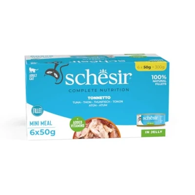 Abbildung von Schesir Cat Jelly Thunfisch, Katzenfutter nass in Gelee, 8 x 6 Dosen 50 g