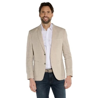 Abbildung von engbers Herren Freizeit Sakko mit Leinenanteil, 36553, Beige in Größe 28