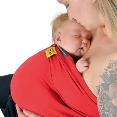 Abbildung von Hoppediz Baby Bonding Top Sectio Kanguruh Hilfe Bio Qualität, L, rot