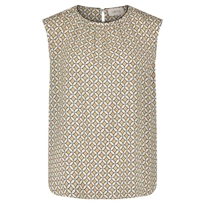 Abbildung von Cartoon Casualmit Muster Bluse, Damen, Größe: 44, Cream beige