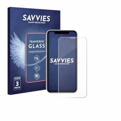 Abbildung von Savvies Panzer Schutz Glas für Apple iPhone 11 (3 Stück) 9H Hartglas, Anti Fingerprint, Displayschutz