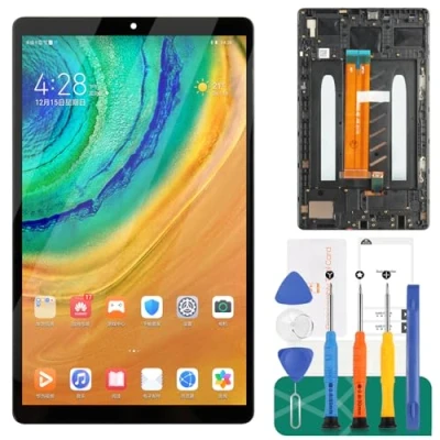 Abbildung von Ersatz LCD Bildschirm für Samsung Galaxy Tab A7 Lite T225 Display SM Touch Digitizer Assembly T220, T225N Reparatur Set (schwarz mit Rahmen)