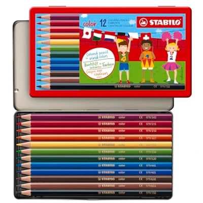Abbildung von Buntstift STABILO color 12er Metalletui mit 12 verschiedenen Farben