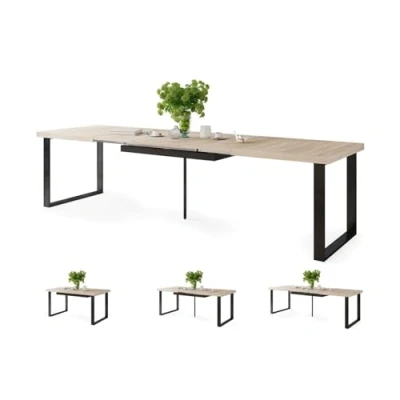 Abbildung von All4All Esszimmertisch Avanti Esstisch Loft Tisch ausziehbar bis 310cm Küchentisch Kitchen Table 160x90cm 05 Sonoma Eiche