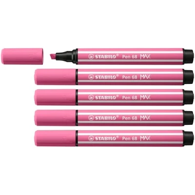 Abbildung von Premium Filzstift mit dicker Keilspitze STABILO Pen 68 MAX 5er Pack erika