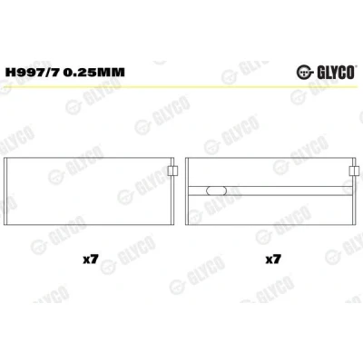 Abbildung von GLYCO H997/7 0.25mm Kurbelwellenlager MERCEDES BENZ: 190, S Klasse Limousine, C Limousine