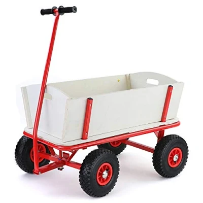 Abbildung von RAMROXX Bollerwagen Holz Handwagen Transportwagen Gartenwagen Transportkarre bis 150kg