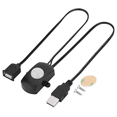 Abbildung von Tosuny PIR Bewegungsmelder Schalter, 4A DC 5 24 V LED Licht Lampe Detektor Automatischer USB Schnittstelle, 120 Grad Erfassungswinkel(schwarz)