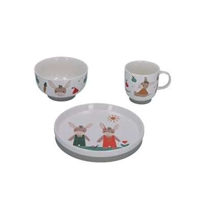 Abbildung von Sterntaler® Kindergeschirr Set Esel Emmis Garden (3 tlg), Porzellan, Silikon