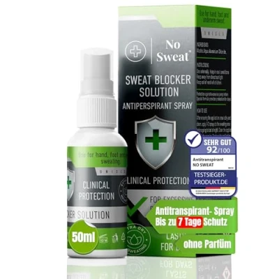 Abbildung von No Sweat Antitranspirant Spray, starkes Deodorant Flüssigkeit zur Behandlung von übermäßigem Schwitzen und Hyperhidrose, hält bis zu 7 Tage 50 ml