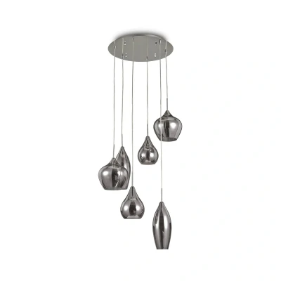 Abbildung von Ideal Lux Soft 6 Light Spiral Cluster Deckenanhänger Grau, E14
