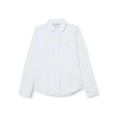 Abbildung von Tommy Hilfiger Essential Stripe Regular FIT Hemdbluse Ithaka stp breezy blue, Damen, Größe: 32, blue