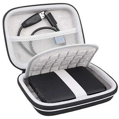 Abbildung von Lacdo Externe Festplattentasche Schutz Hülle für Seagate Game Drive PS4, Expansion, Portable Drive, WD Elements My Passport 2,5&quot; HDD 1TB 2TB 3TB 4TB 5TB Stoßfest Tragbar Case, Schwarz