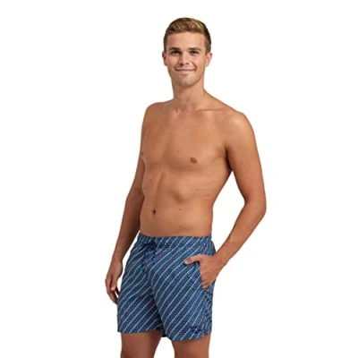 Abbildung von ARENA Herren Men&#039;s Beach Boxer Allover Swim Trunks, Navy diagonal Pattern Multi, M EU