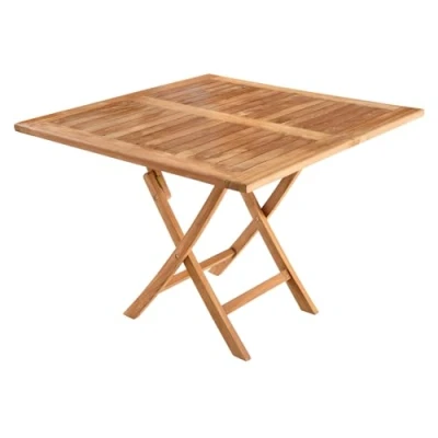 Abbildung von riess ambiente.de Massiver Gartenbeistelltisch Empire Teak 100cm Natur Teakholz klappbar