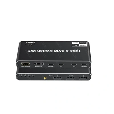 Abbildung von INF 2 in 1 Ausgang USB C KVM Switch 8K@60Hz 4K@120Hz, für Windows 11/10/8/7/Vista/XP, Mac OS X 10.9, kompatibel mit Thunderbolt 3 und 4