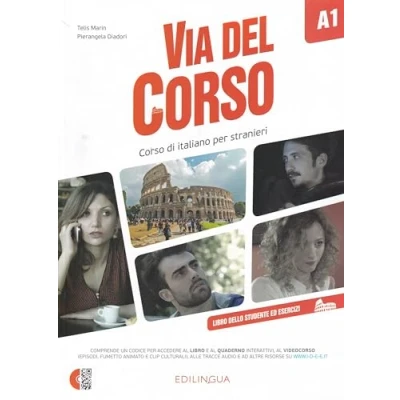 Abbildung von Via del Corso A1, m. 2 Audio CDs u. Video DVD: di italiano per stranieri. Libro dello studente ed esercizi