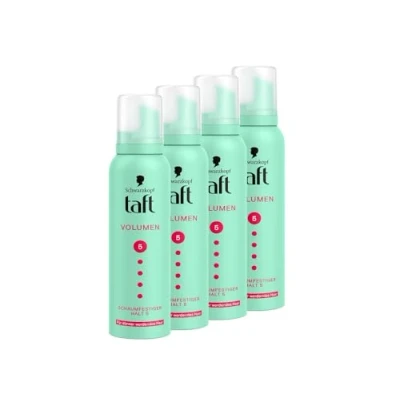 Abbildung von TAFT Schaumfestiger Volumen dünner werdendes Haar, Haltegrad 5 (4x 150 ml), Haarschaum für und sehr starken Halt, Haarstyling mit 24 Stunden langanhaltendem Halt