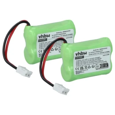 Abbildung von vhbw 2X Akku kompatibel mit Simvalley Retro Dect PX1714 675 schnurlos Festnetz Telefon (400mAh, 2,4V, NiMH)