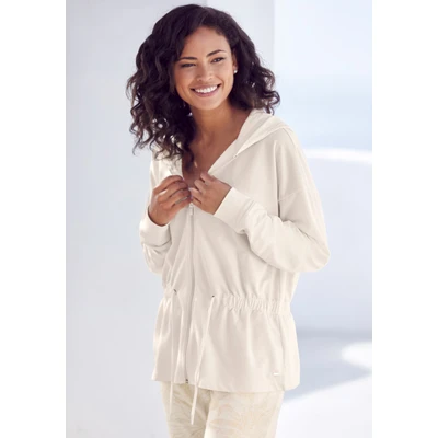 Abbildung von Lascana Sweatjacke, Damen, Größe: 32/34, Ecru