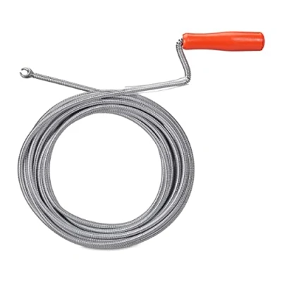 Abbildung von Relaxdays Rohrreinigungsspirale mit Kralle, mechanische Rohrreinigung, WC, Dusche, Waschbecken, Stahl, 9mm x 10m, silber