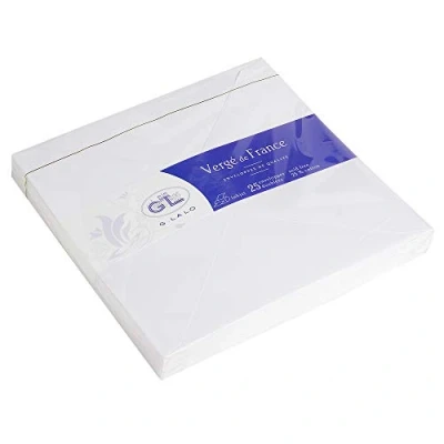 Abbildung von G.Lalo 22450L Umschläge Vergé de France gefüttert (perfekt für Ihre Einladungen, 16,5 x cm, 25 Umschläge, 162 g) extra weiß