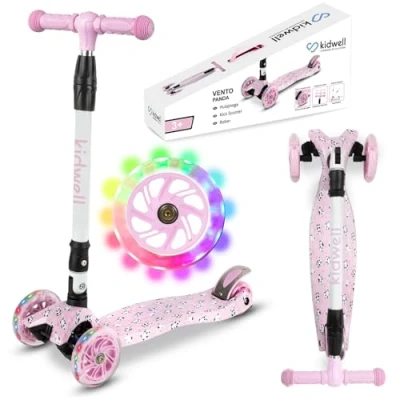 Abbildung von COIL Kinderroller, Dreiradscooter, Tretroller, Dreirad Balance Roller, Cityroller, ABEC 7 Lager, 3 stufige Lenkradverstellung, LED Räder (Panda)