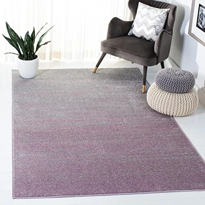Abbildung von SAFAVIEH Modern Teppich für Wohnzimmer, Esszimmer, Schlafzimmer Adirondack Collection, Kurzer Flor, Lila und Grün, 183 X 274 cm