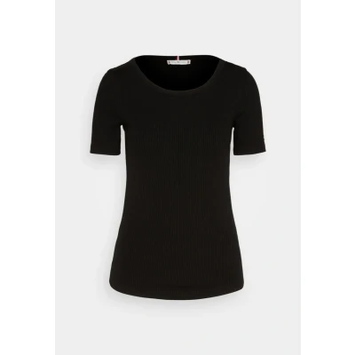 Abbildung von Tommy Hilfiger SLIM Tshirt basic, Damen, Größe: XXS, Black