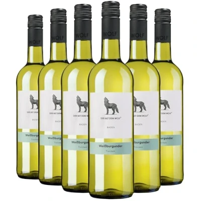 Abbildung von Wolfenweiler Batzenberg Weißburgunder trocken Weißwein aus dem Markgräflerland, vital und erfrischend mit feiner Apfelnote (6 x 0,75l)