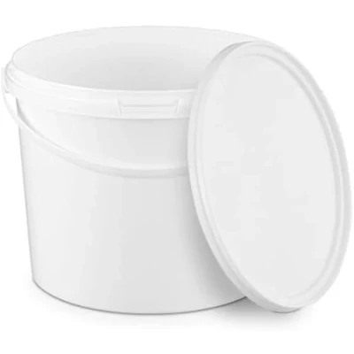 Abbildung von BenBow Eimer mit Deckel 3l weiß 20x lebensmittelecht, stabil, luftdicht, auslaufsicher, geruchsneutral Plastikeimer Henkel leer