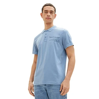 Abbildung von TOM TAILOR Herren Poloshirt im Washed Look 1035641, 12364 Greyish Mid Blue, S
