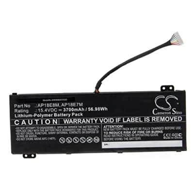 Abbildung von vhbw Akku Ersatz für Acer AP18E7M, AP18E8M, KT.00407.007, KT00407009 Notebook (3700mAh, 15,4V, Li Polymer)
