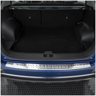 Abbildung von tuning art BL960 Ladekantenschutz mit Abkantung passend für Kia Sportage 4 2018 2021, Farbe:Silber