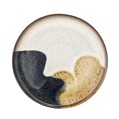 Abbildung von Bloomingville Teller Jules, Ø 28,5 cm, aus Steingut, Speiseteller, großer flacher Essteller, Dekoteller, nordisches / dänisches Design
